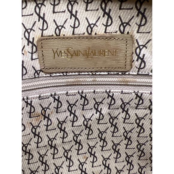 Yves Saint Laurent YSL Giraffe Print Clutch Bag Coated Canvas Leather Trim - Picture 7 of 16